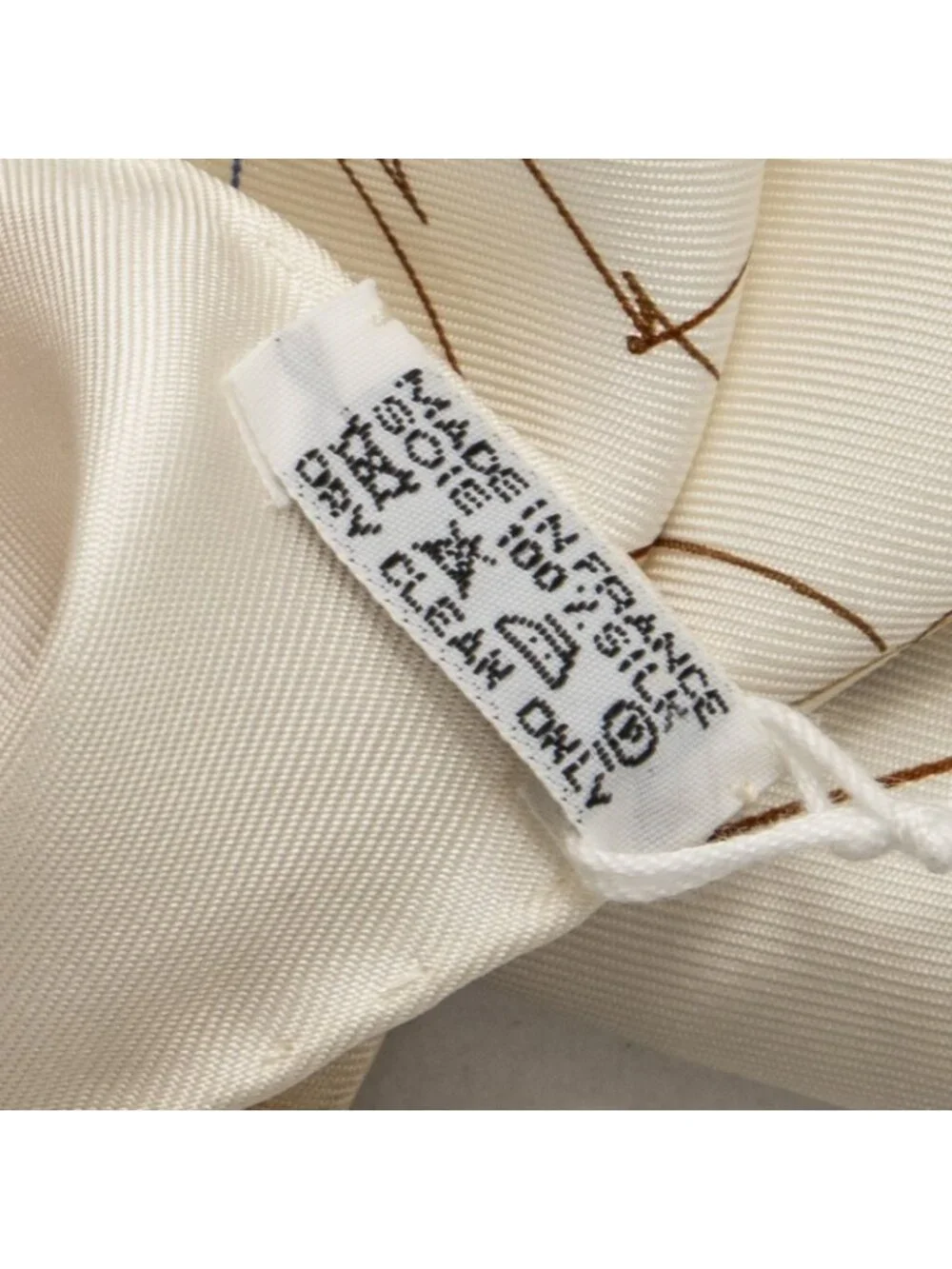 ★SOLD★ Hermes Scarf Ivory Beige Blue Silk - Picture 5 of 5